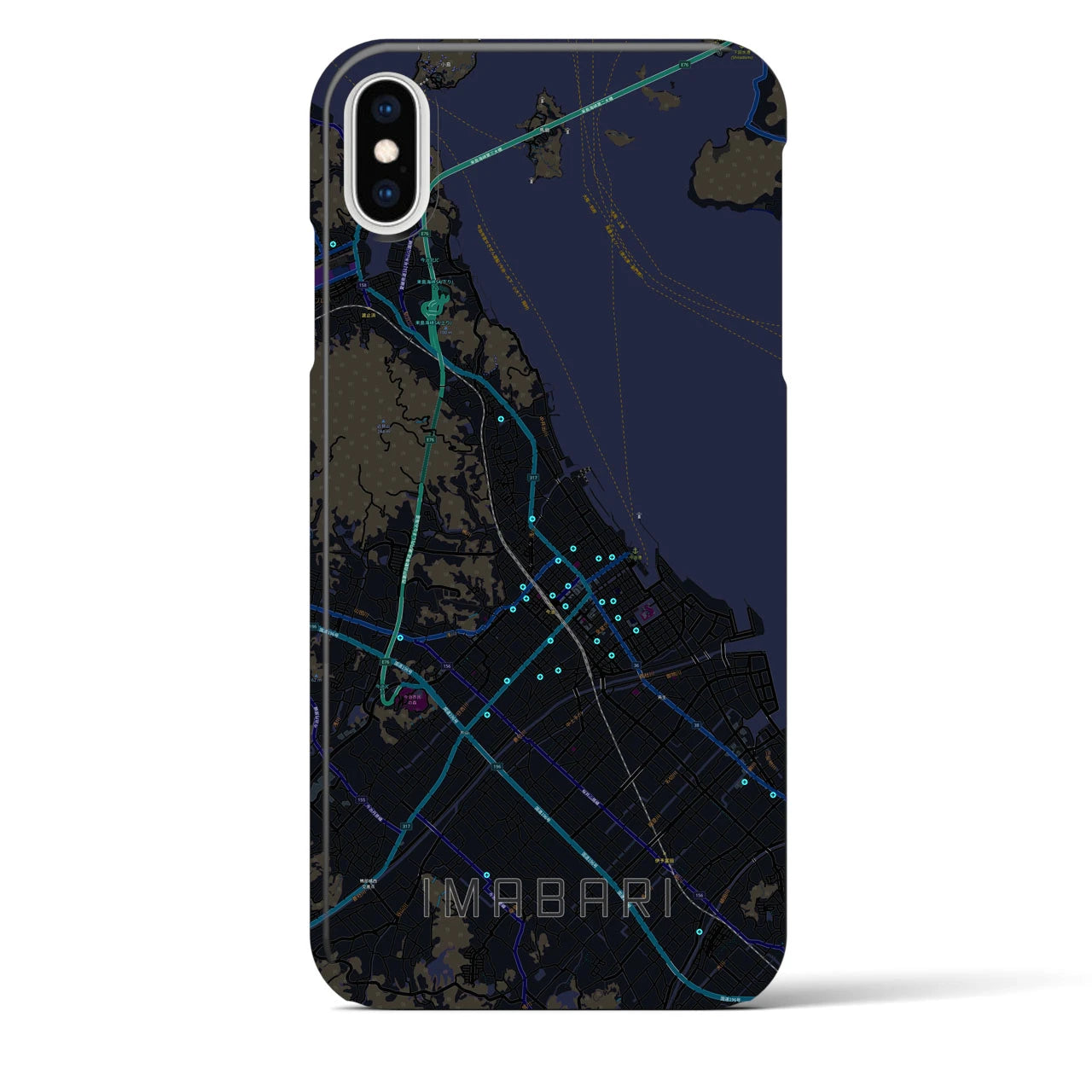 【今治(愛媛県)】地図柄iPhoneケース(バックカバータイプ)