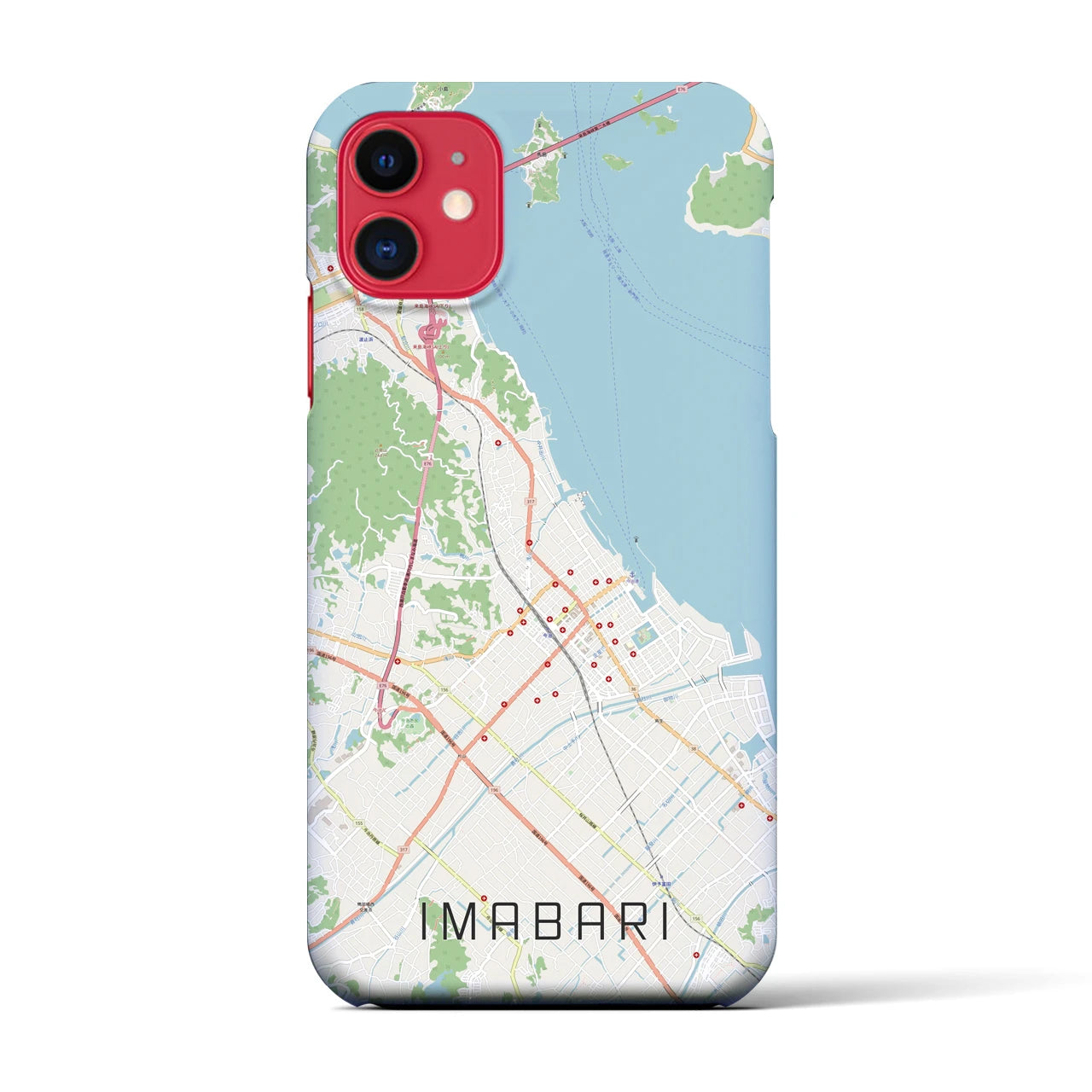 【今治(愛媛県)】地図柄iPhoneケース(バックカバータイプ)
