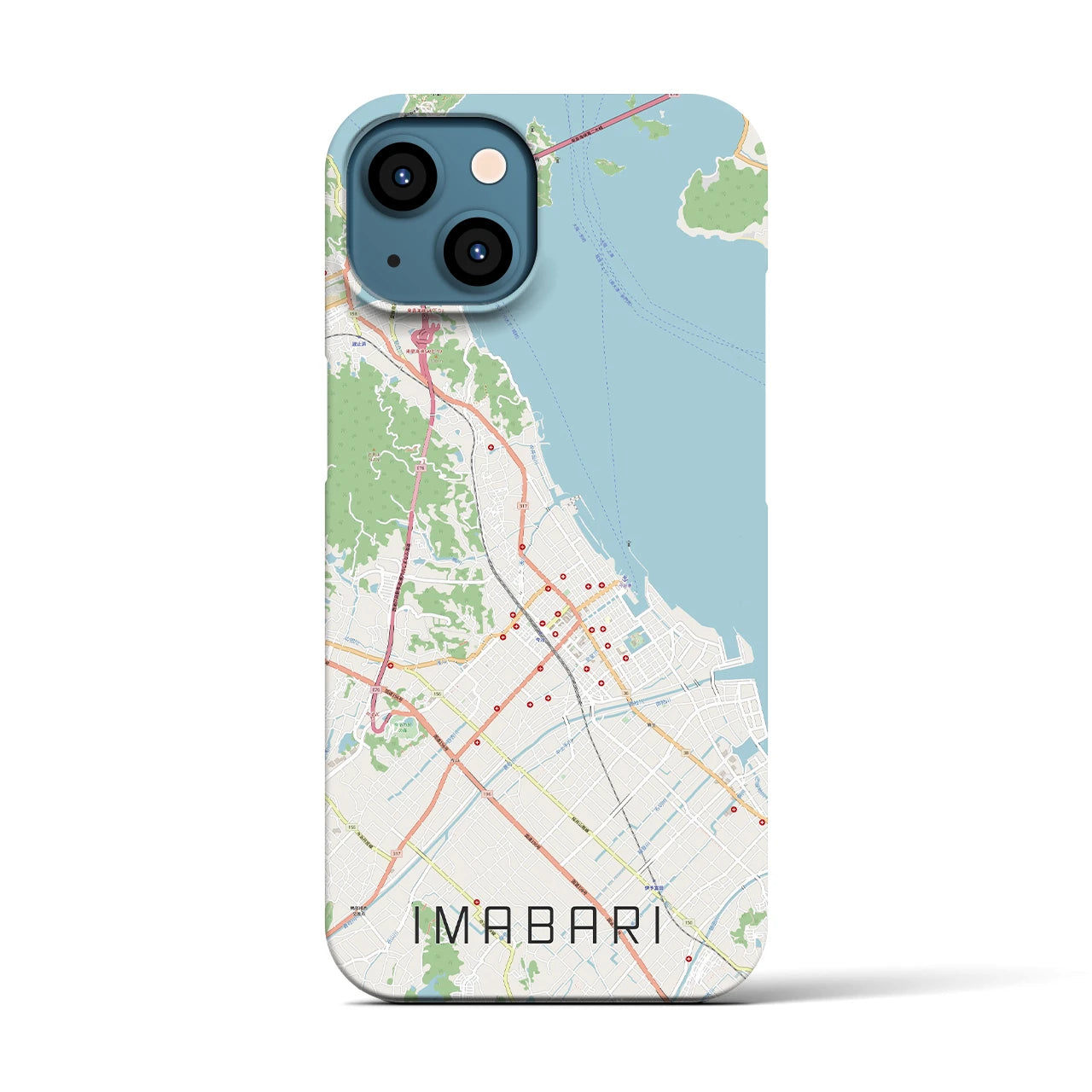【今治(愛媛県)】地図柄iPhoneケース(バックカバータイプ)