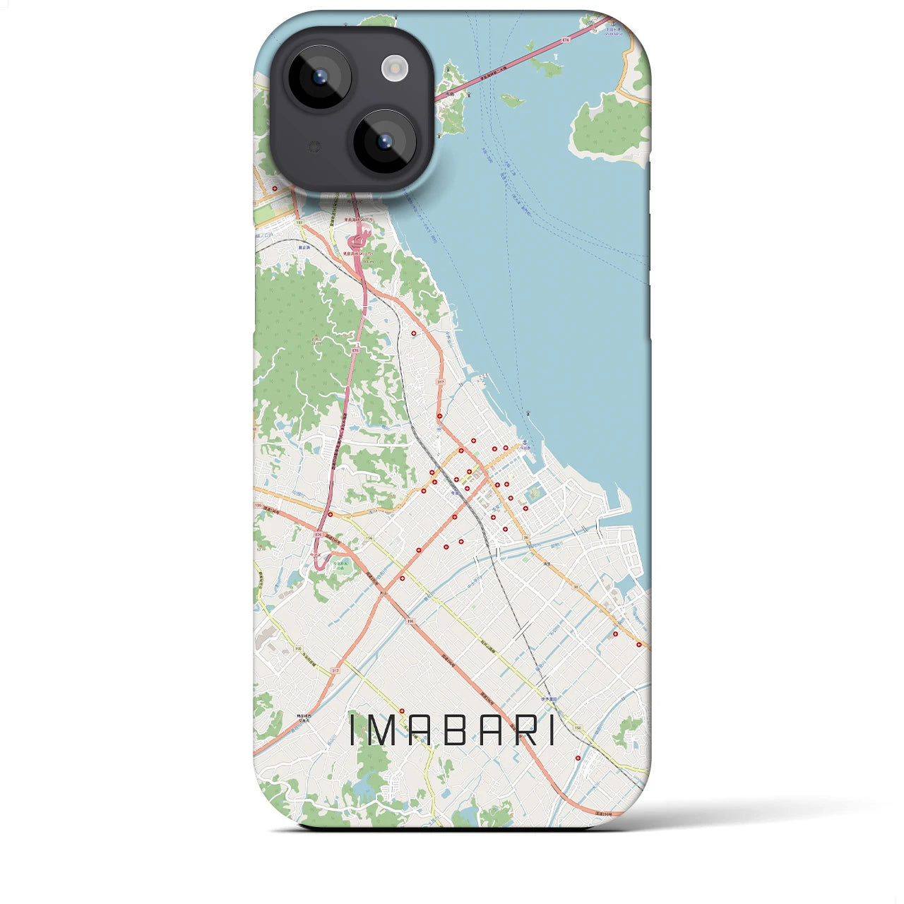 【今治(愛媛県)】地図柄iPhoneケース(バックカバータイプ)