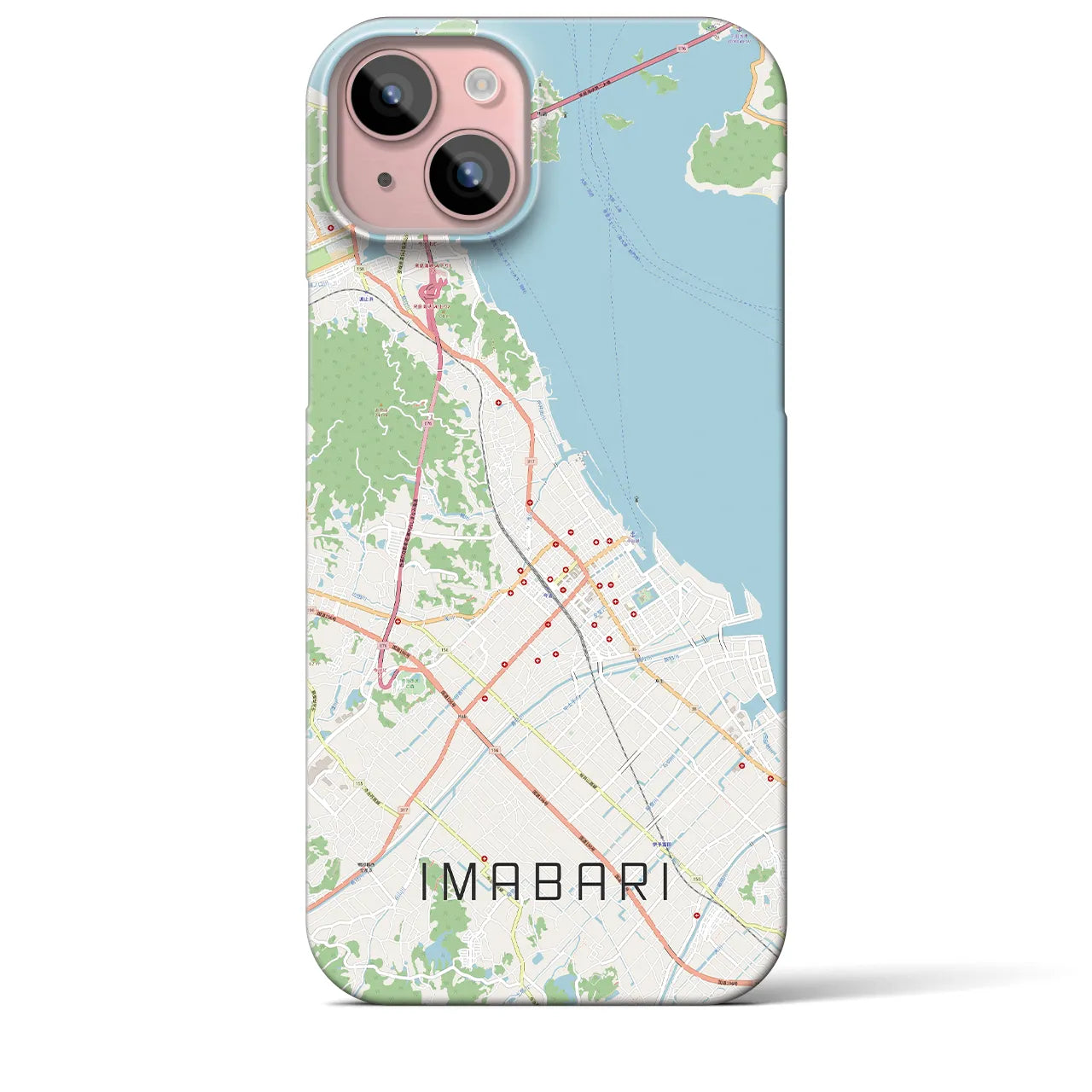 【今治(愛媛県)】地図柄iPhoneケース(バックカバータイプ)