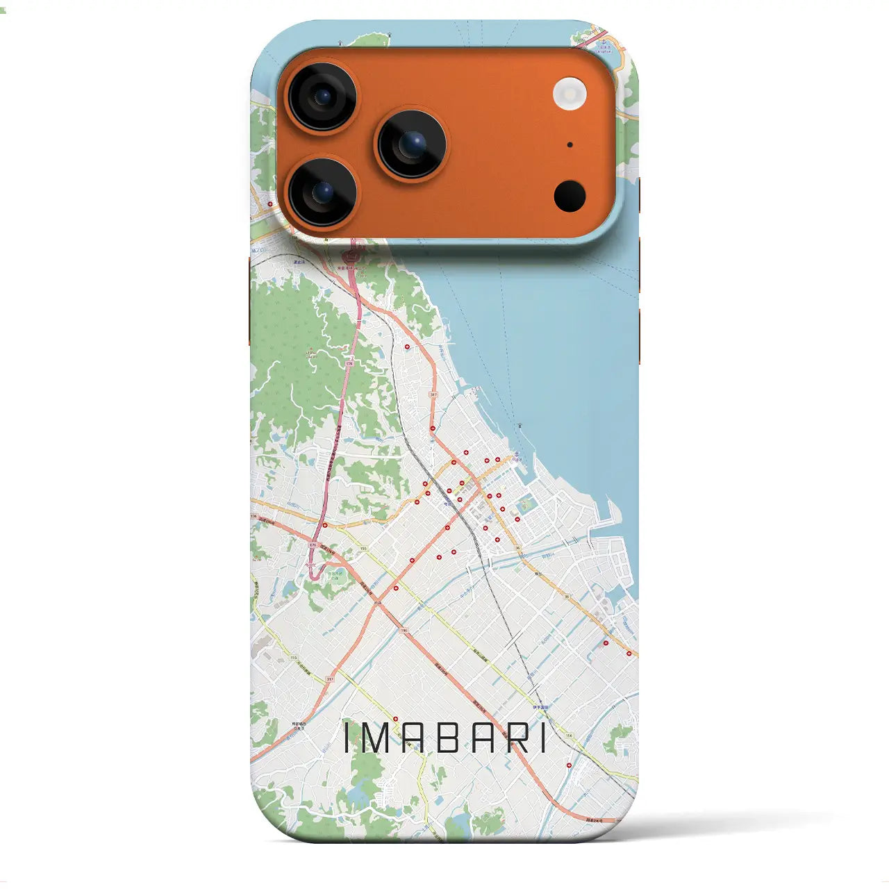 【今治(愛媛県)】地図柄iPhoneケース(バックカバータイプ)