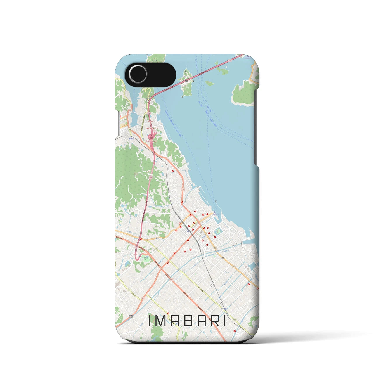 【今治(愛媛県)】地図柄iPhoneケース(バックカバータイプ)