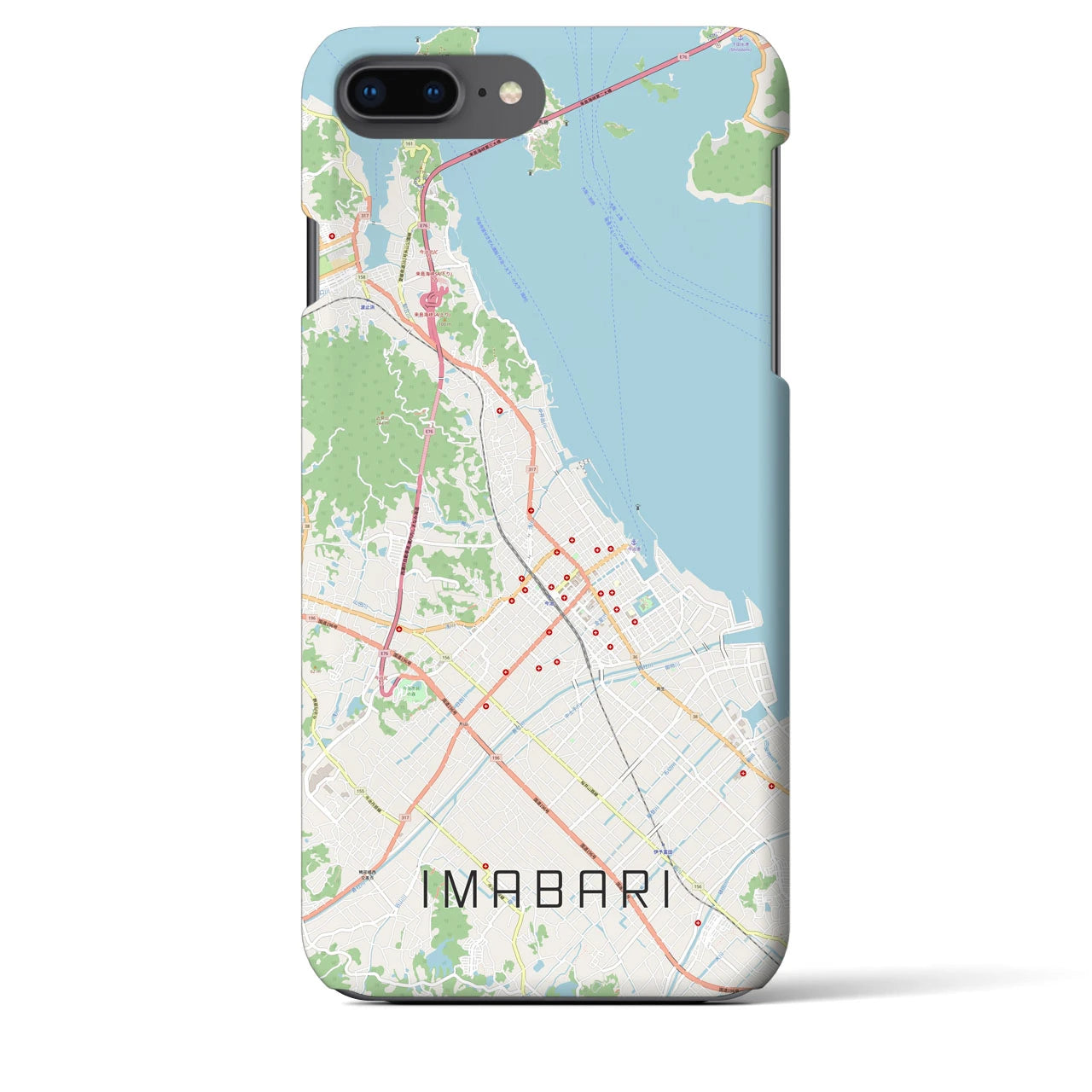 【今治(愛媛県)】地図柄iPhoneケース(バックカバータイプ)