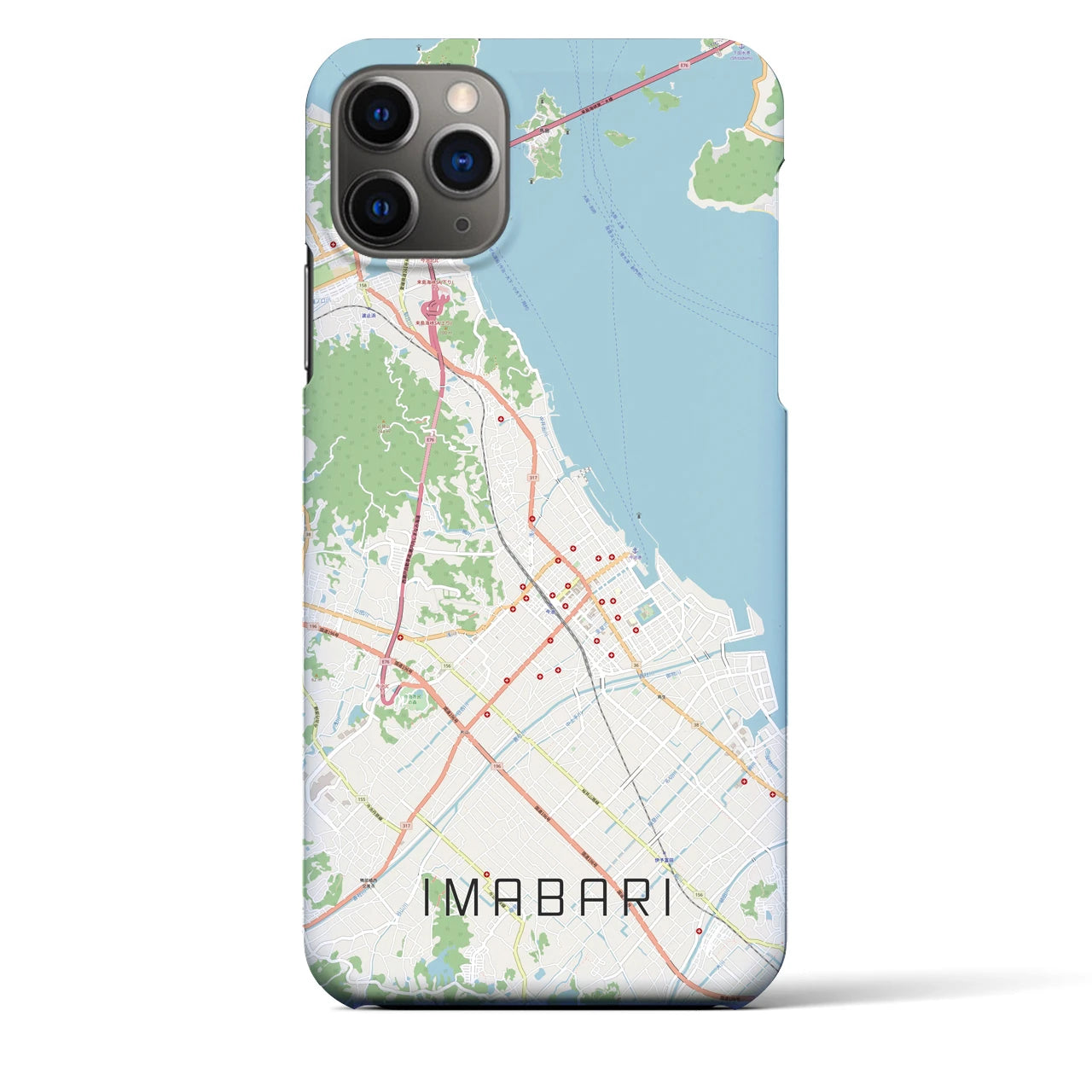 【今治(愛媛県)】地図柄iPhoneケース(バックカバータイプ)