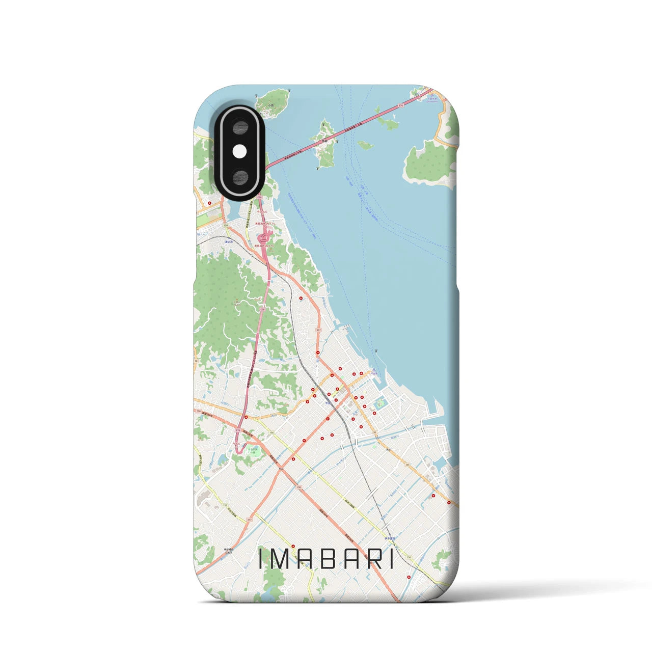 【今治(愛媛県)】地図柄iPhoneケース(バックカバータイプ)