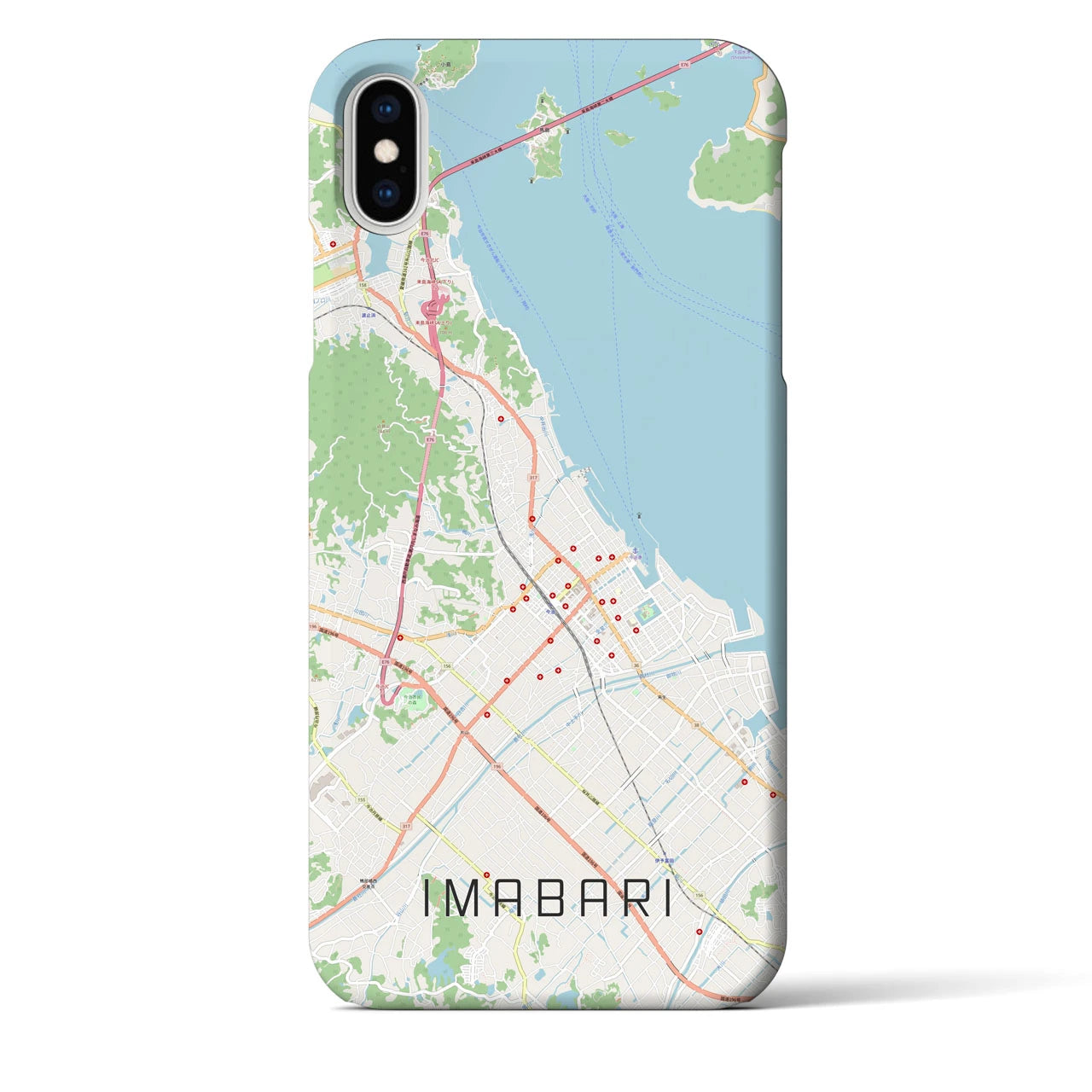 【今治(愛媛県)】地図柄iPhoneケース(バックカバータイプ)