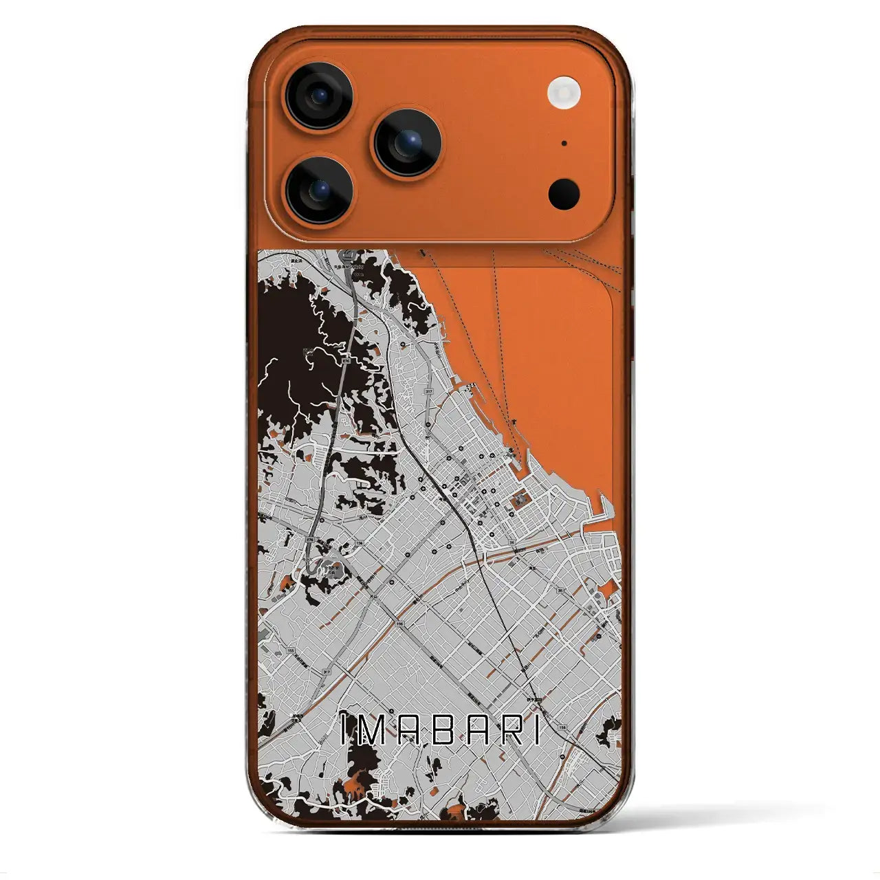 【今治(愛媛県)】地図柄iPhoneケース(クリアタイプ)モノトーン・iPhone 17 Pro Max 用