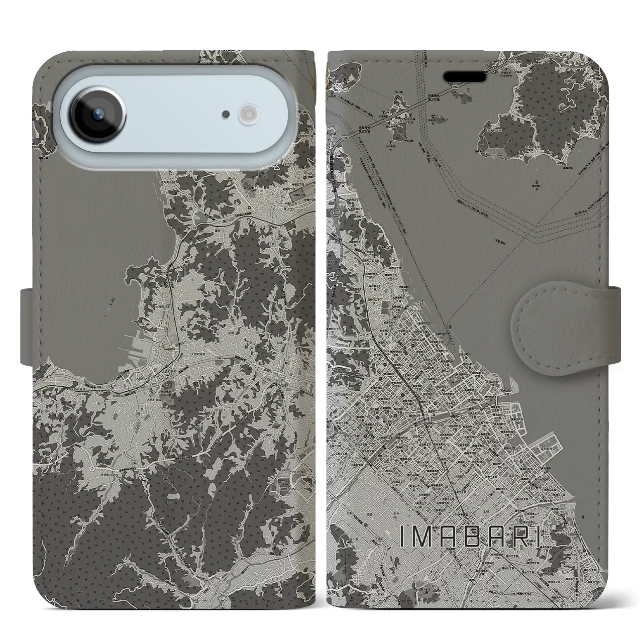 【今治(愛媛県)】地図柄iPhoneケース(手帳タイプ)