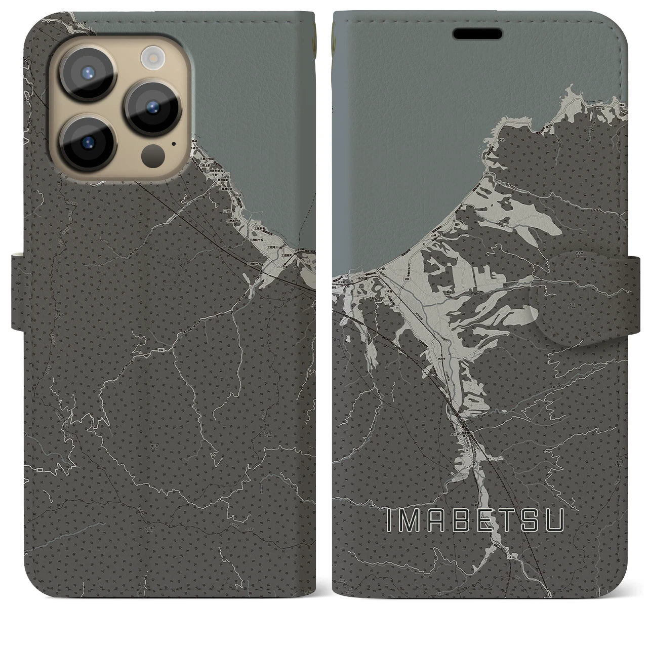 【今別(青森県)】地図柄iPhoneケース(手帳タイプ)