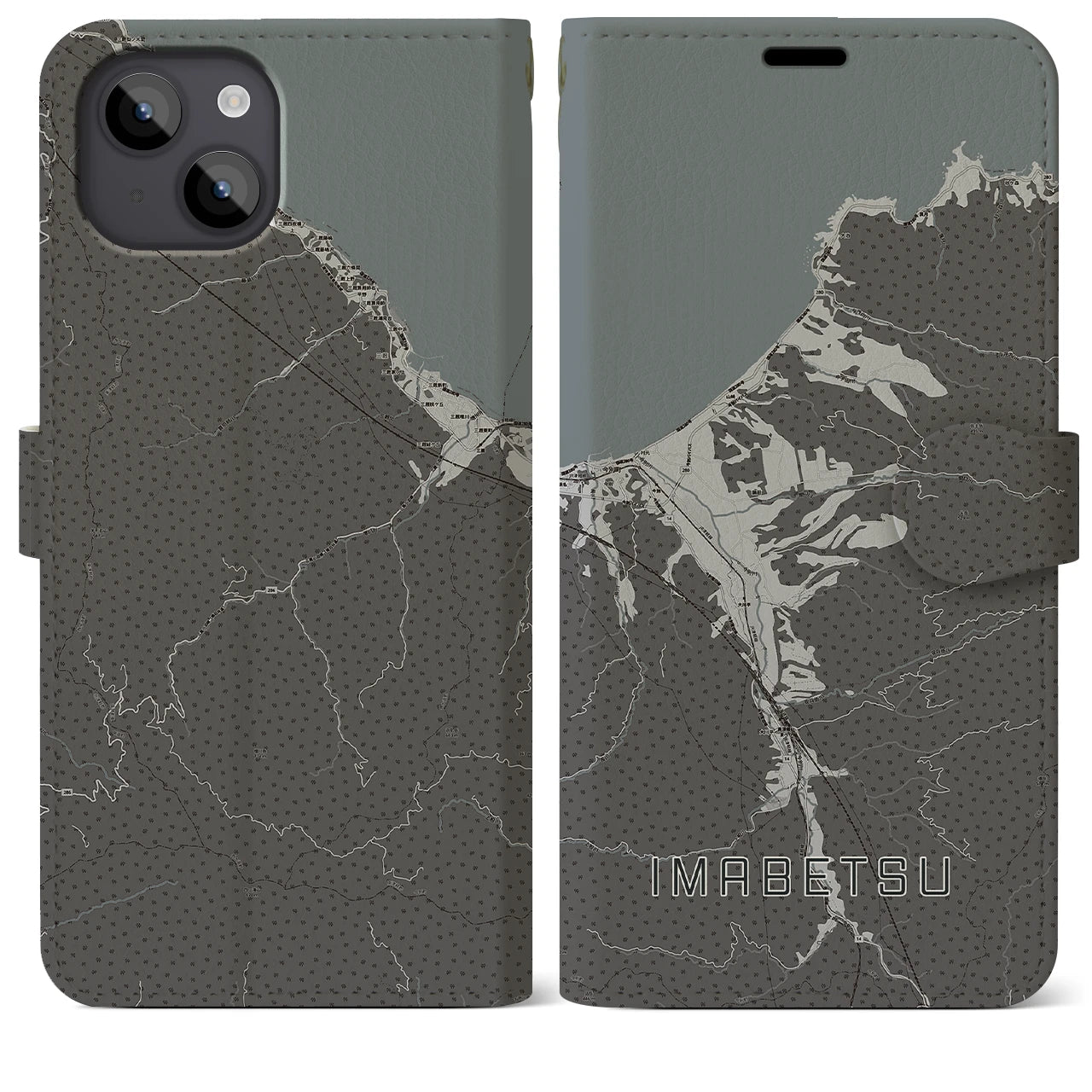 【今別(青森県)】地図柄iPhoneケース(手帳タイプ)