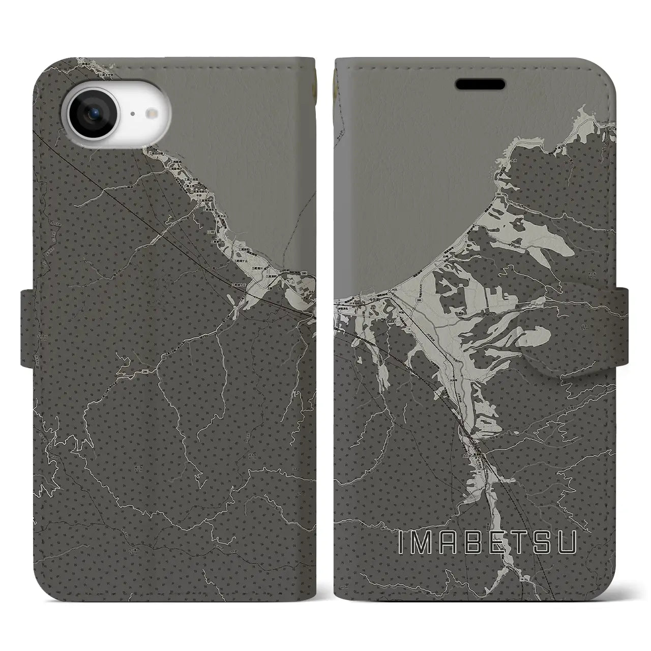 【今別(青森県)】地図柄iPhoneケース(手帳タイプ)