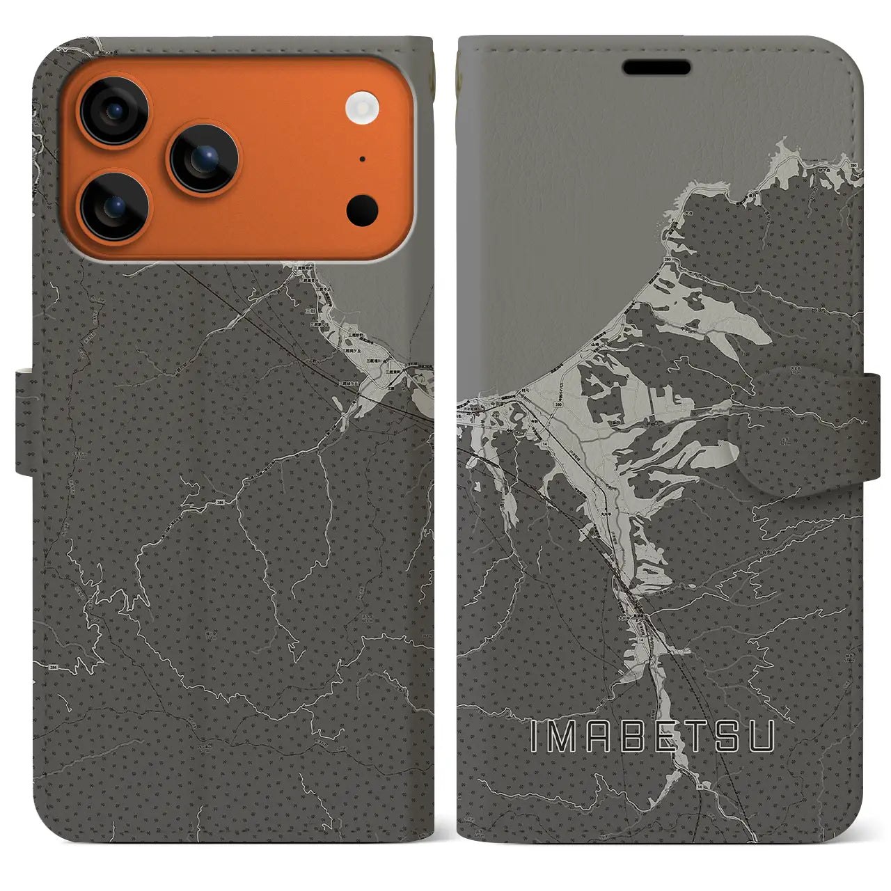 【今別(青森県)】地図柄iPhoneケース(手帳タイプ)