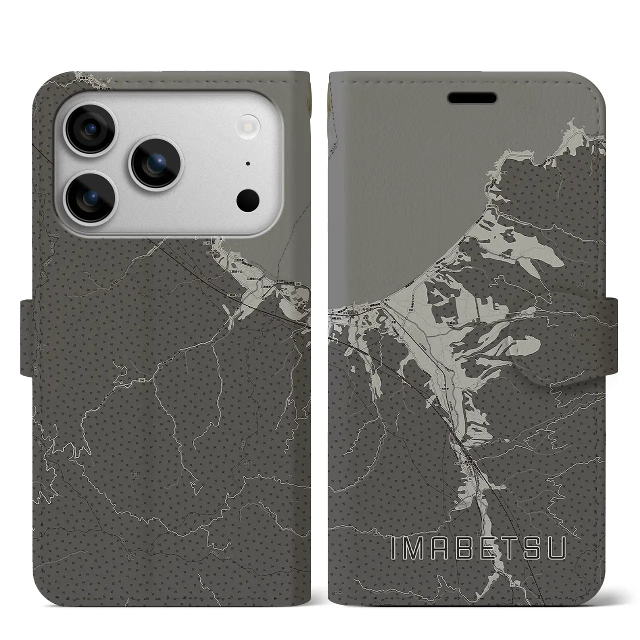 【今別(青森県)】地図柄iPhoneケース(手帳タイプ)