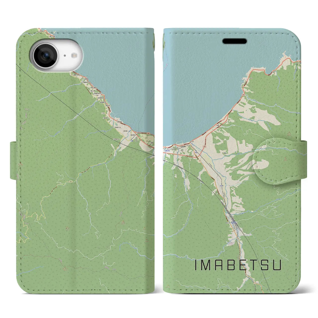 【今別(青森県)】地図柄iPhoneケース(手帳タイプ)