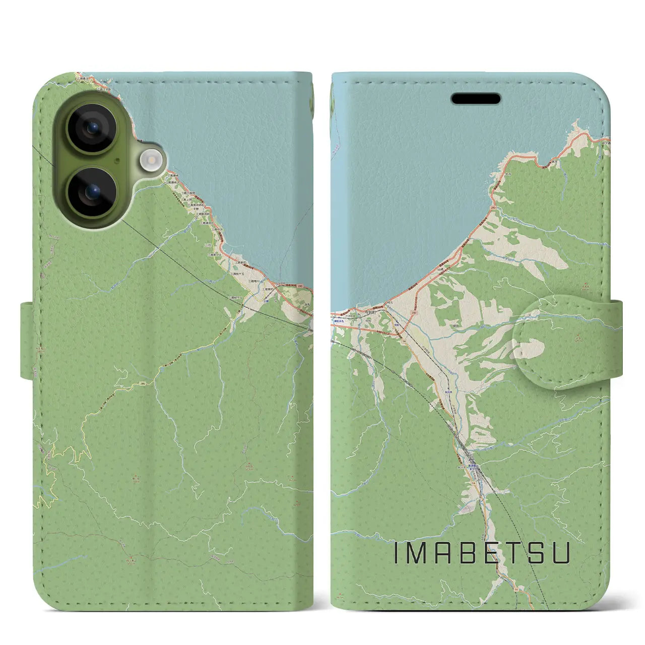 【今別(青森県)】地図柄iPhoneケース(手帳タイプ)