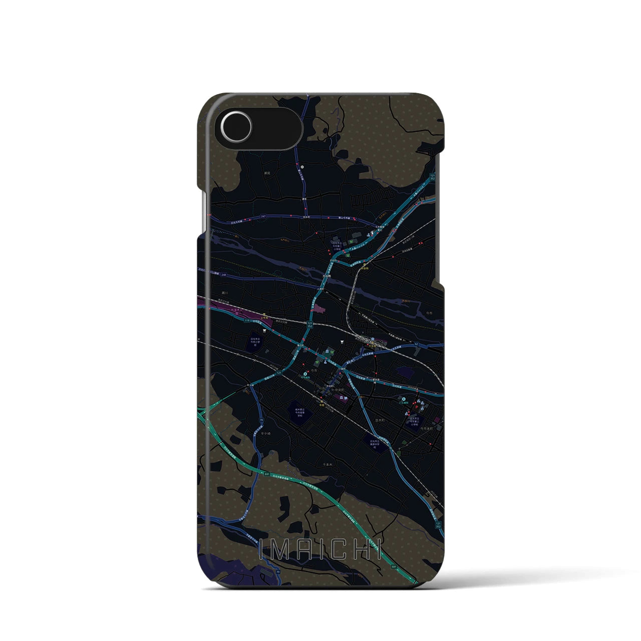 【今市(栃木県)】地図柄iPhoneケース(バックカバータイプ)