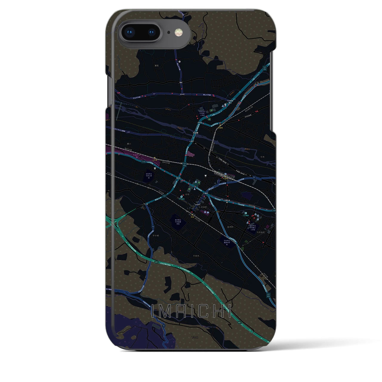 【今市(栃木県)】地図柄iPhoneケース(バックカバータイプ)
