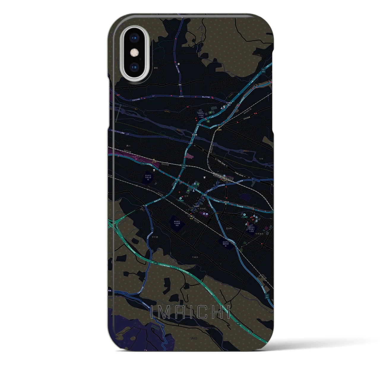 【今市(栃木県)】地図柄iPhoneケース(バックカバータイプ)