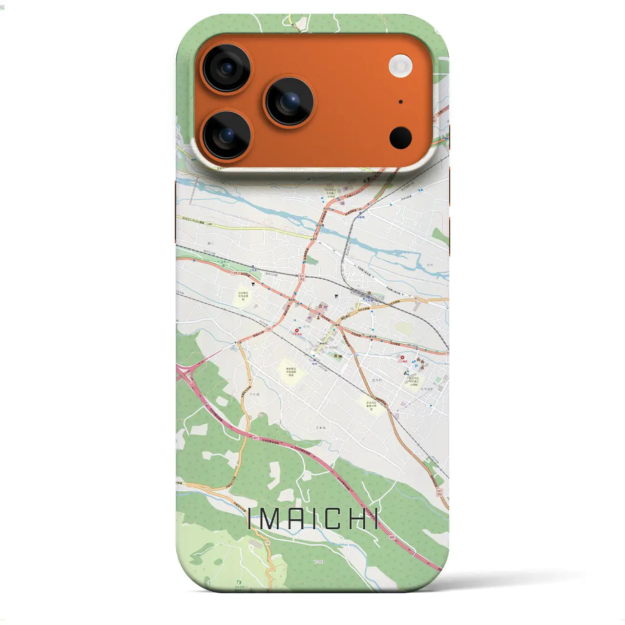 【今市(栃木県)】地図柄iPhoneケース(バックカバータイプ)ブラック・iPhone 17 Pro Max 用