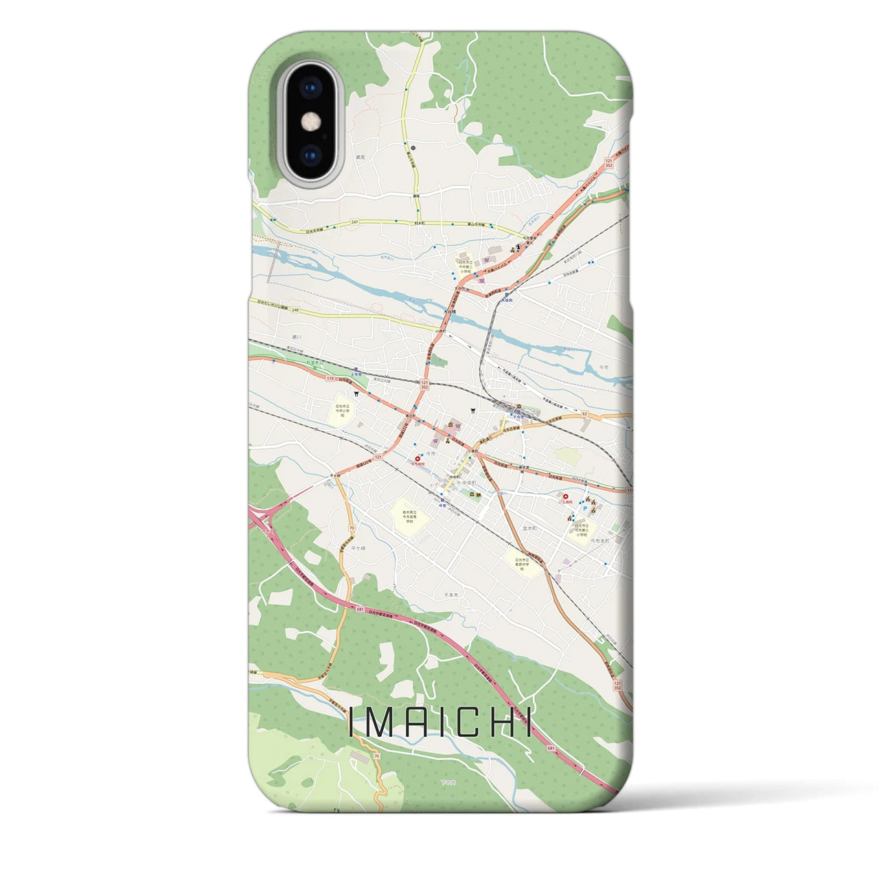 【今市(栃木県)】地図柄iPhoneケース(バックカバータイプ)