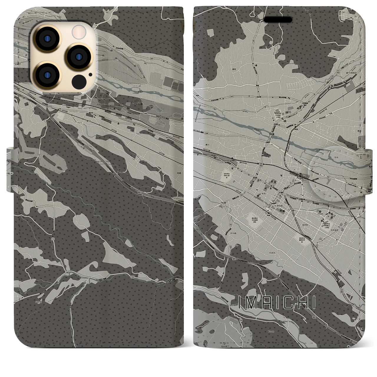 【今市(栃木県)】地図柄iPhoneケース(手帳タイプ)