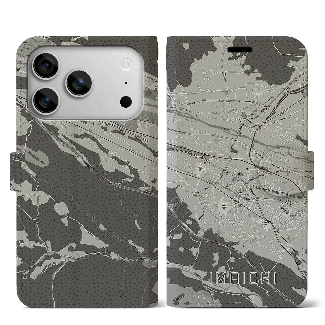 【今市(栃木県)】地図柄iPhoneケース(手帳タイプ)