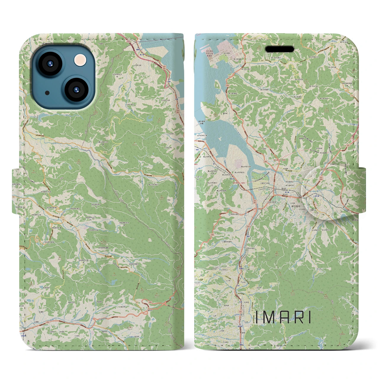 【伊万里(佐賀県)】地図柄iPhoneケース(手帳タイプ)ナチュラル・iPhone 13 用