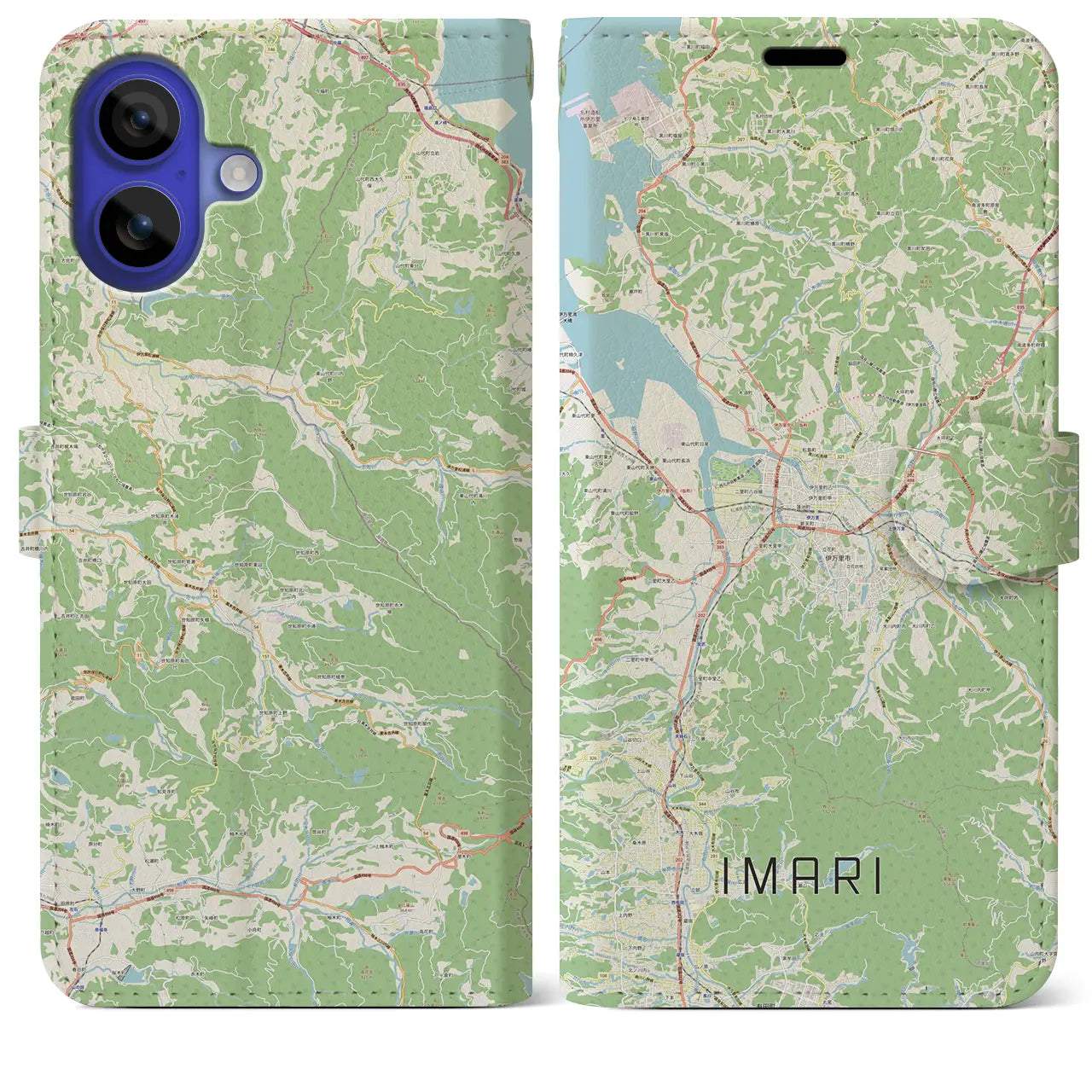 【伊万里(佐賀県)】地図柄iPhoneケース(手帳タイプ)ナチュラル・iPhone 16 Pro Max 用