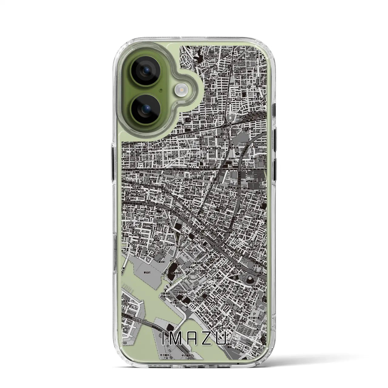 【今津(兵庫県)】地図柄iPhoneケース(MagSafeタイプ)モノトーン・iPhone 17 Pro Max 用
