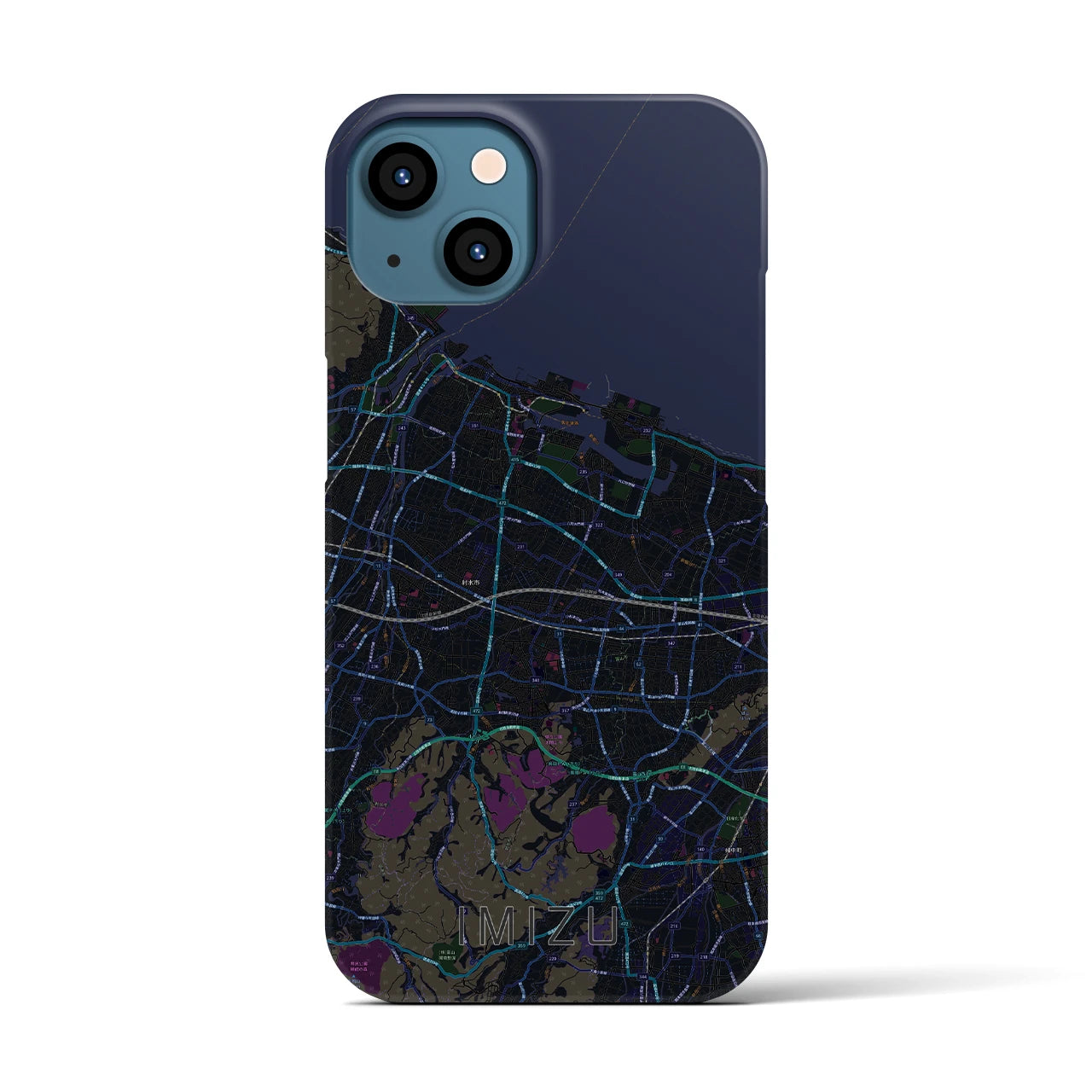 【射水(富山県)】地図柄iPhoneケース(バックカバータイプ)
