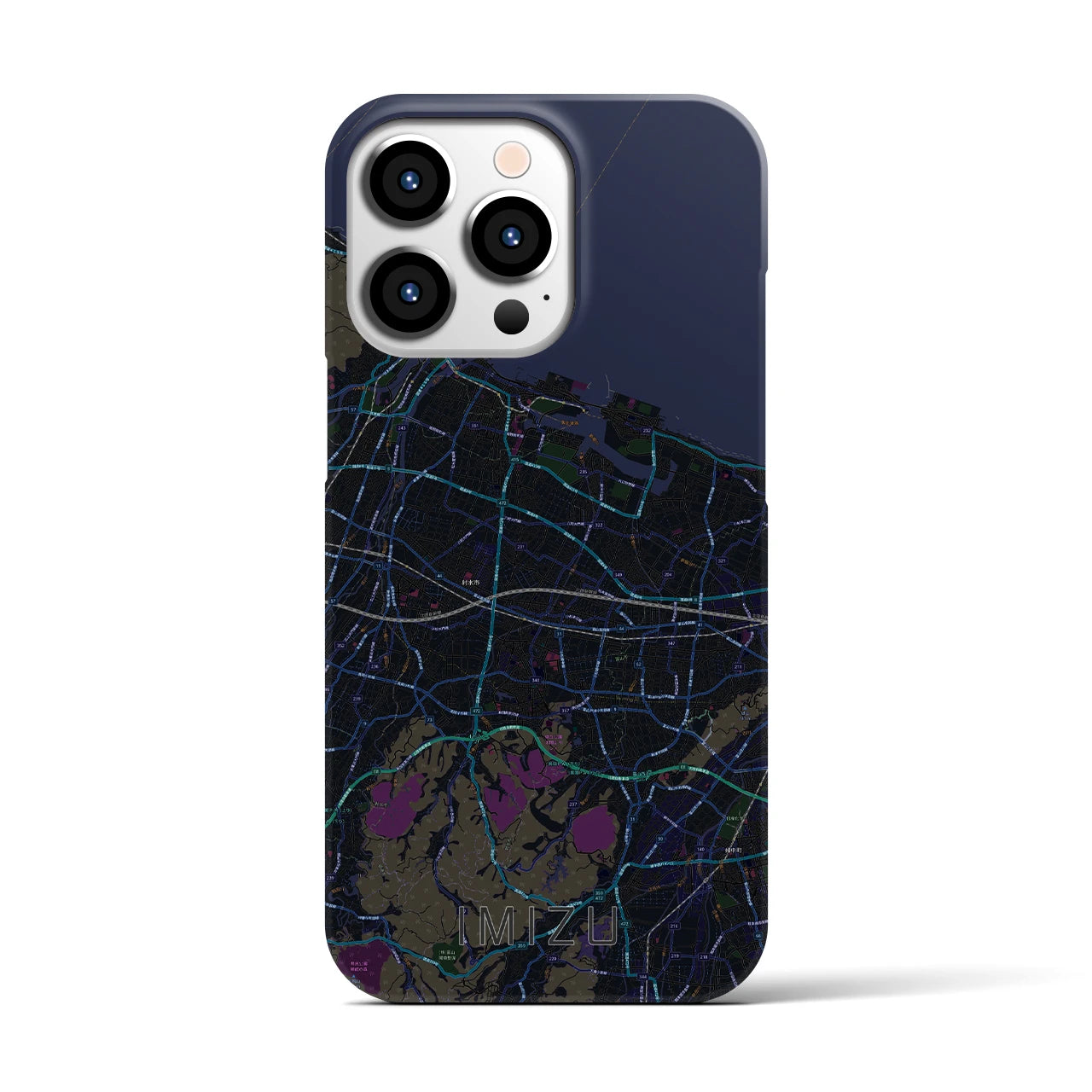 【射水(富山県)】地図柄iPhoneケース(バックカバータイプ)