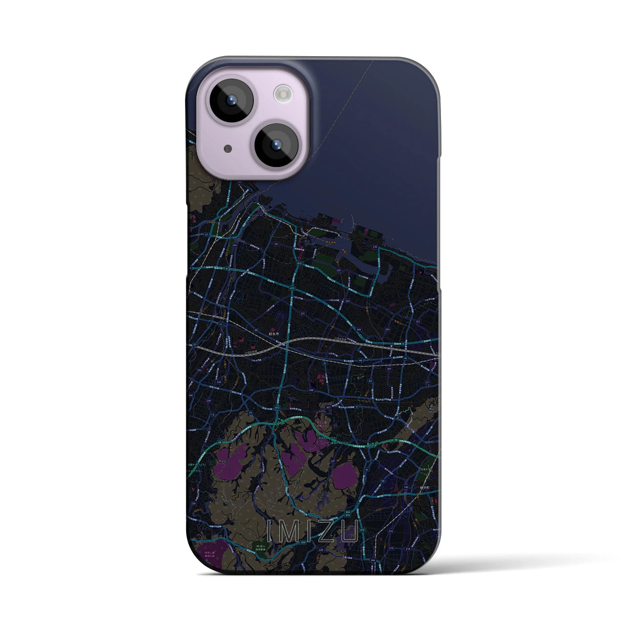 【射水(富山県)】地図柄iPhoneケース(バックカバータイプ)