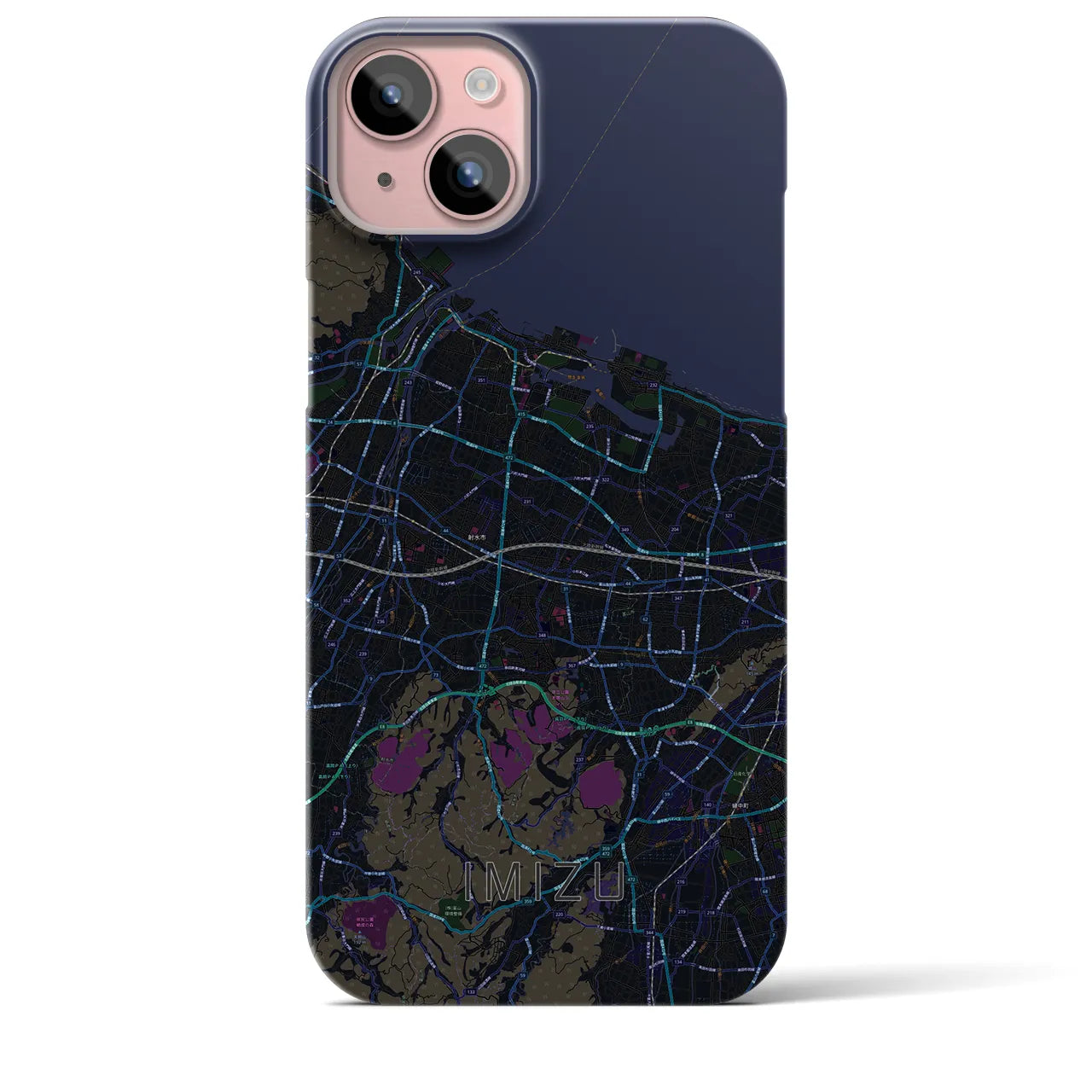 【射水(富山県)】地図柄iPhoneケース(バックカバータイプ)