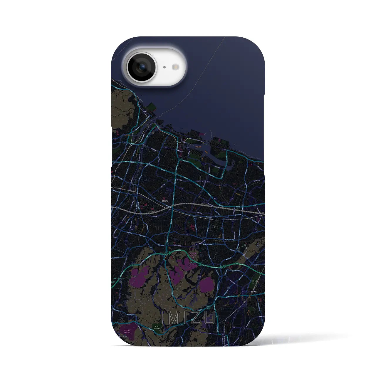 【射水(富山県)】地図柄iPhoneケース(バックカバータイプ)