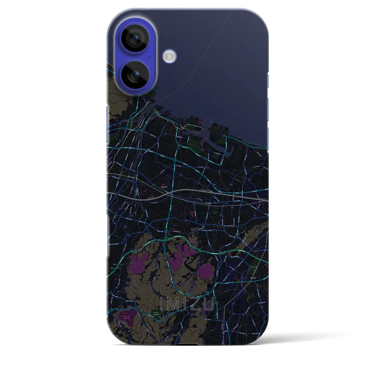 【射水(富山県)】地図柄iPhoneケース(バックカバータイプ)