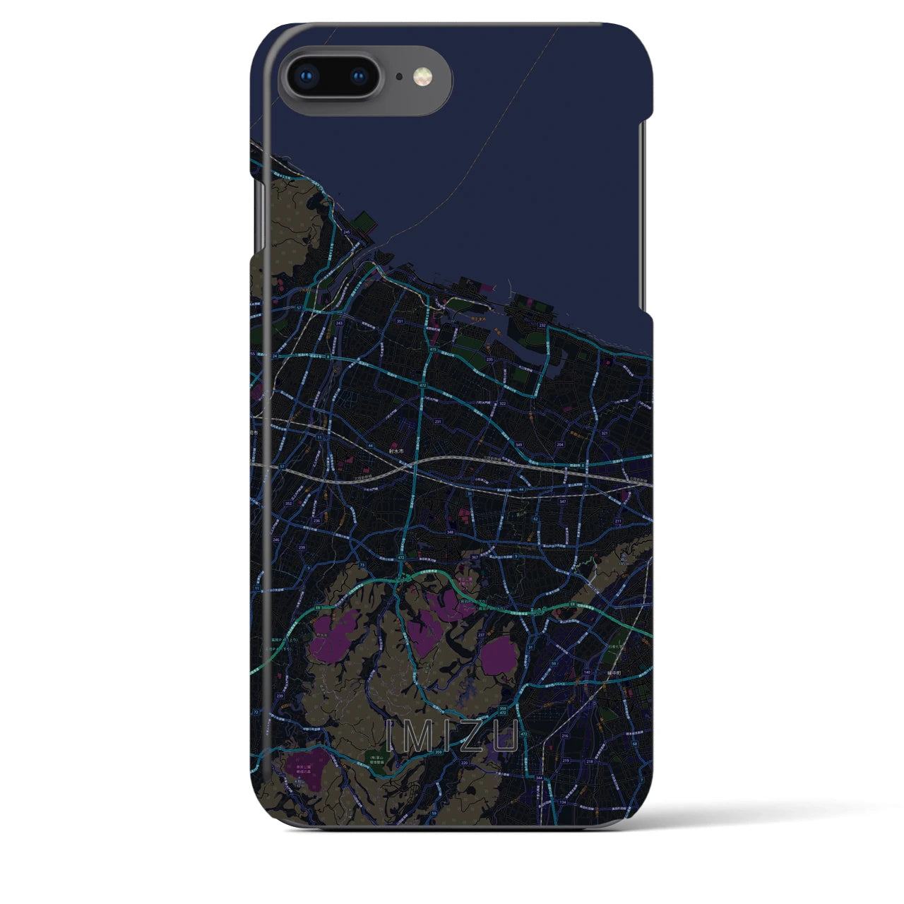 【射水(富山県)】地図柄iPhoneケース(バックカバータイプ)