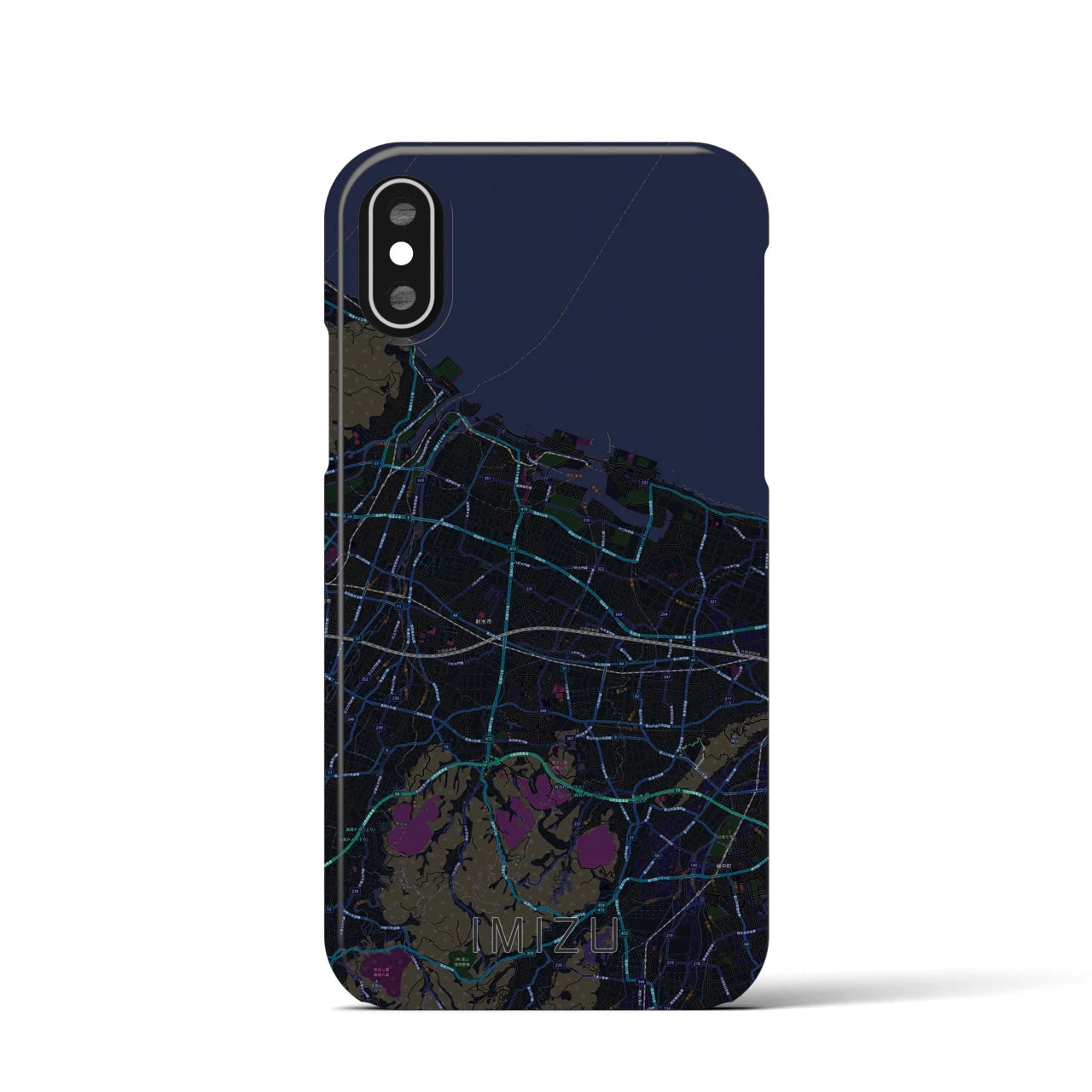 【射水(富山県)】地図柄iPhoneケース(バックカバータイプ)