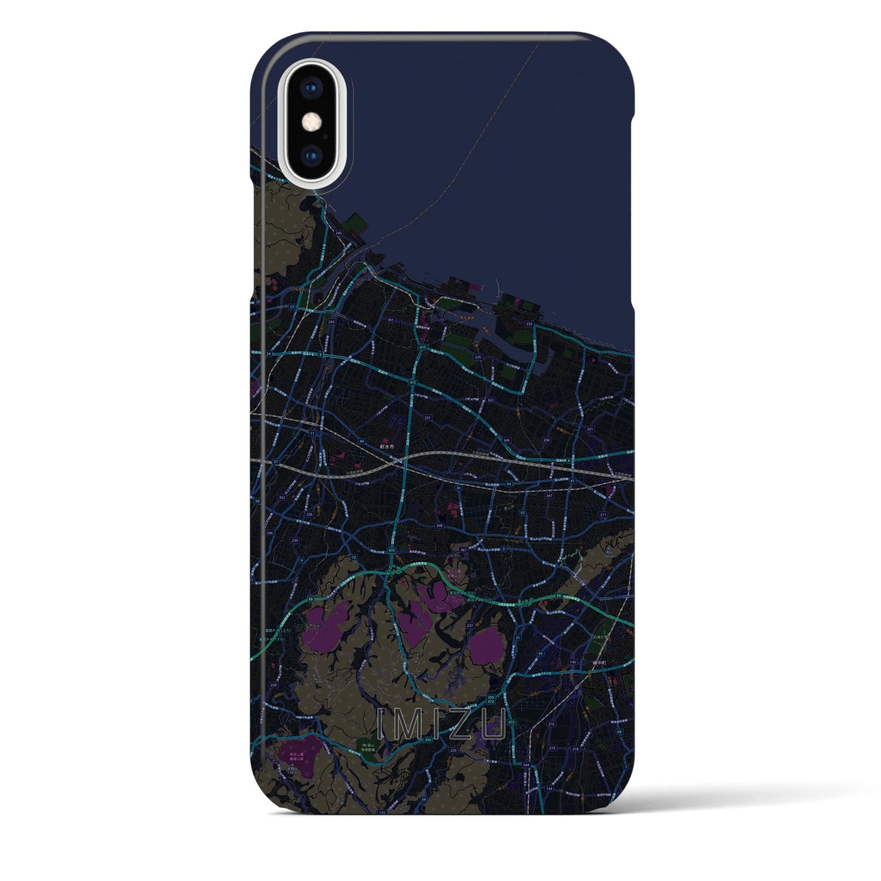 【射水(富山県)】地図柄iPhoneケース(バックカバータイプ)