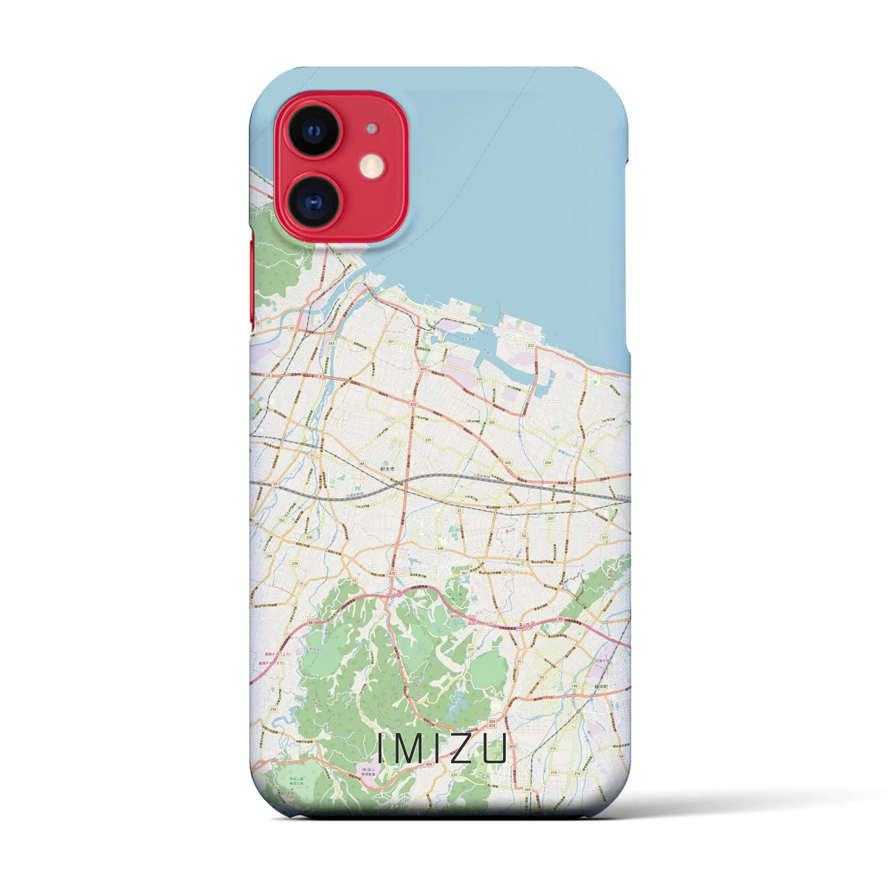【射水(富山県)】地図柄iPhoneケース(バックカバータイプ)