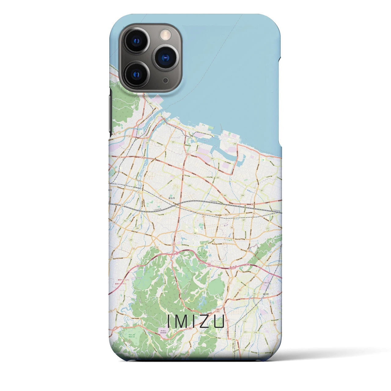 【射水(富山県)】地図柄iPhoneケース(バックカバータイプ)