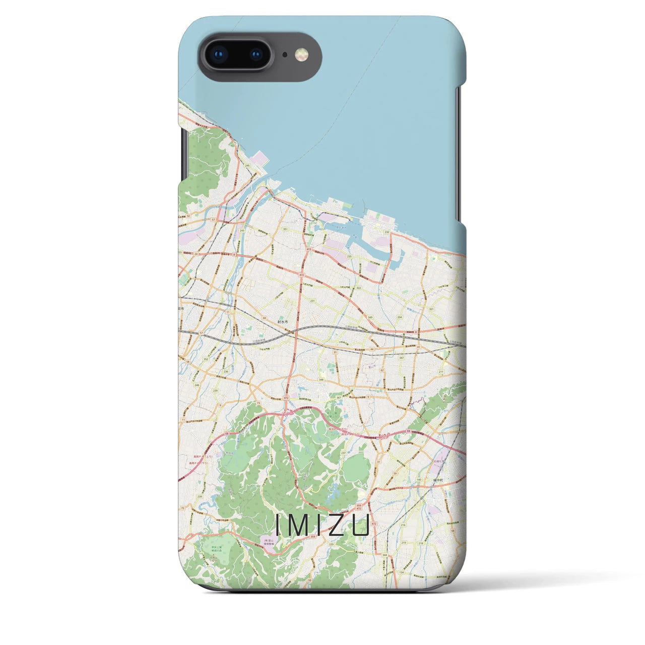 【射水(富山県)】地図柄iPhoneケース(バックカバータイプ)
