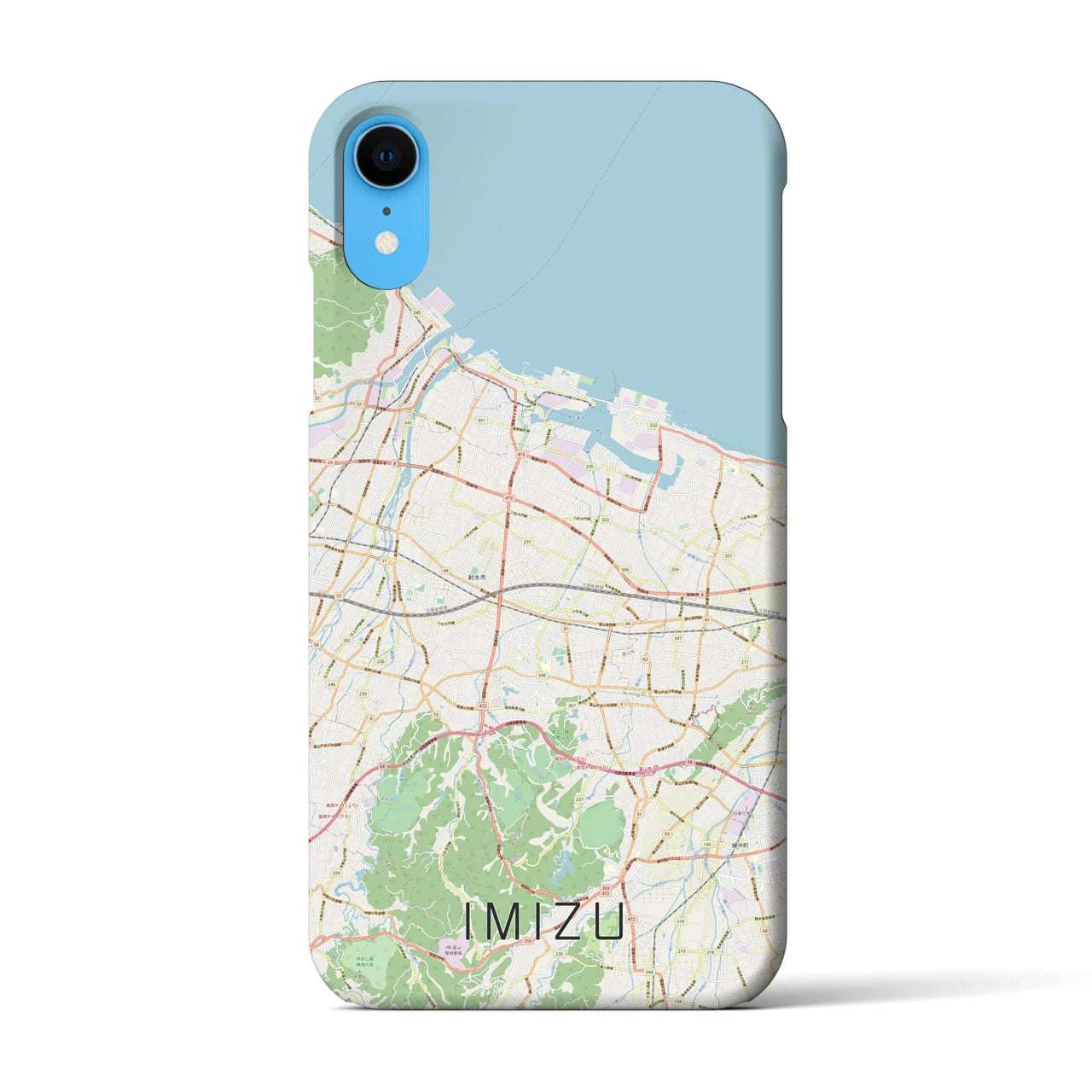 【射水(富山県)】地図柄iPhoneケース(バックカバータイプ)