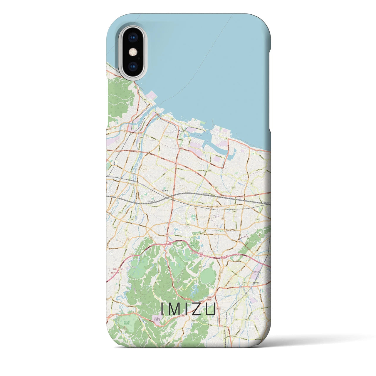 【射水(富山県)】地図柄iPhoneケース(バックカバータイプ)