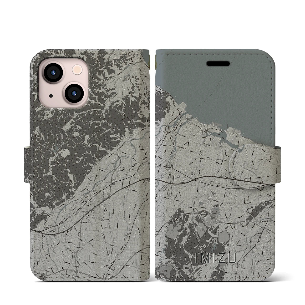 【射水(富山県)】地図柄iPhoneケース(手帳タイプ)