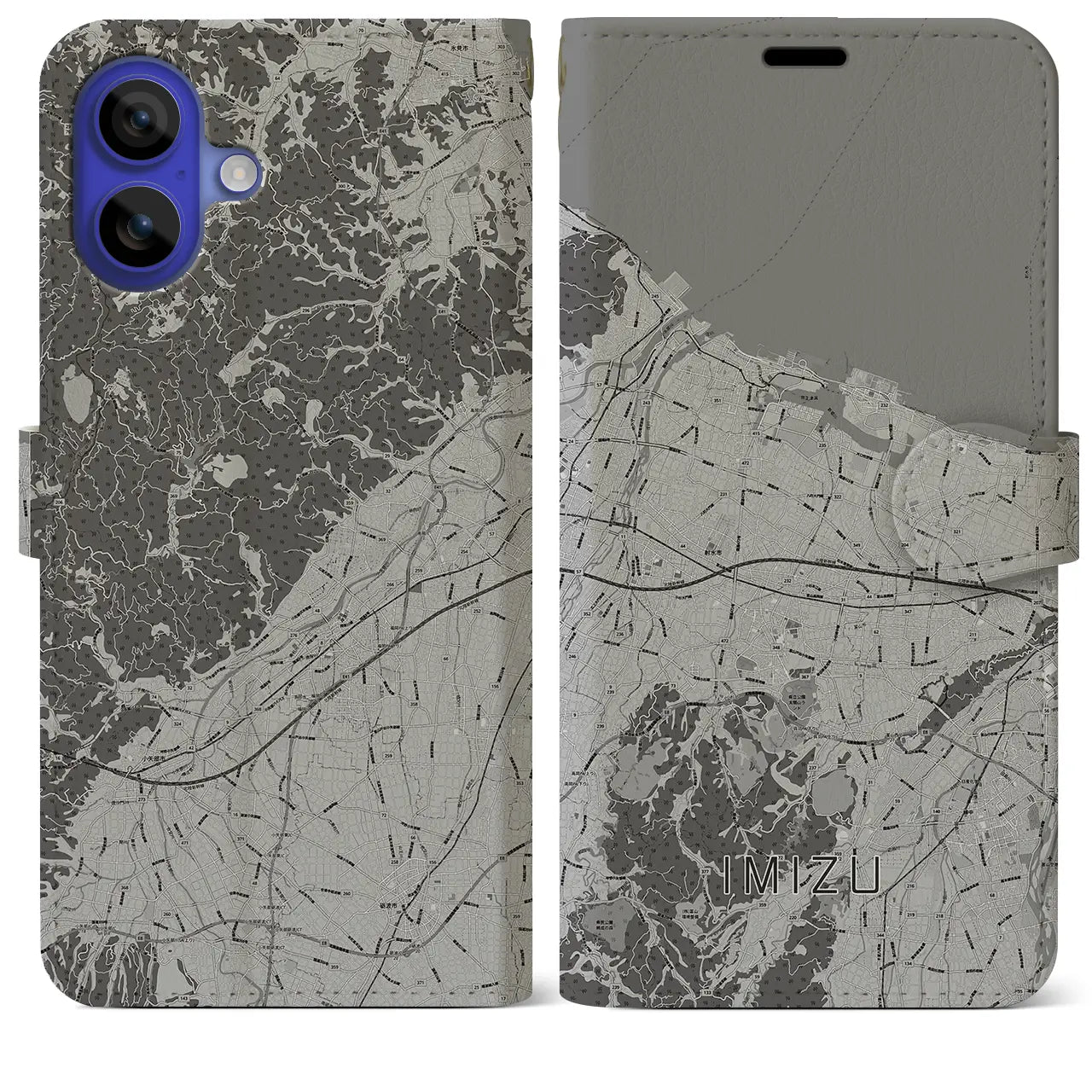 【射水(富山県)】地図柄iPhoneケース(手帳タイプ)