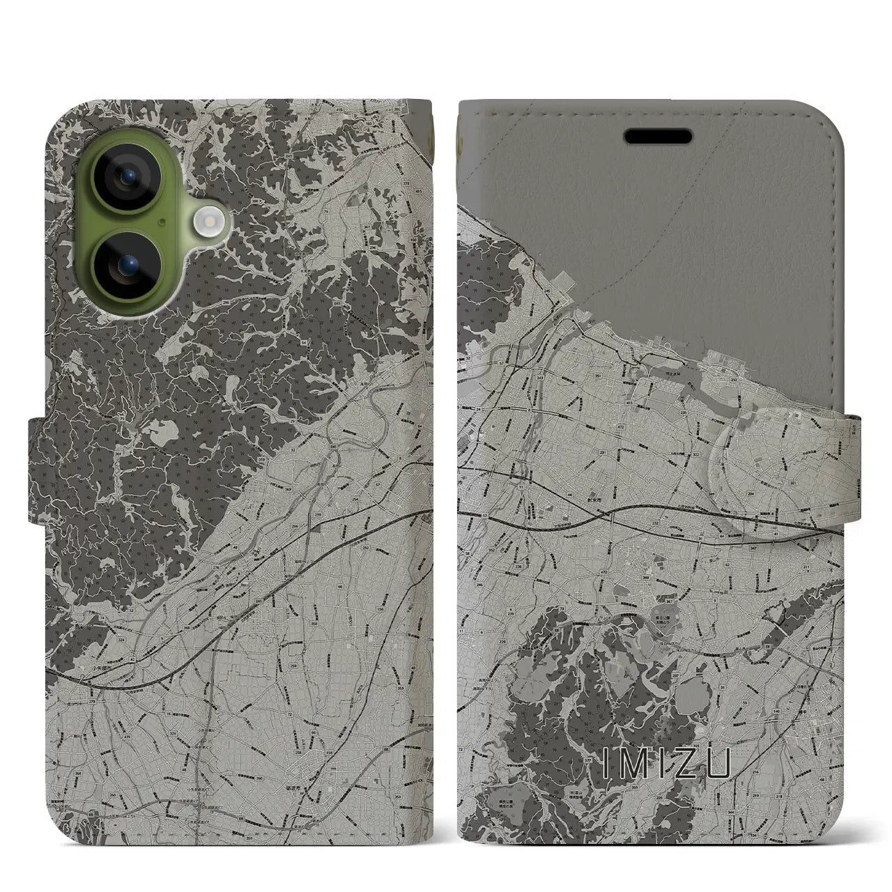 【射水(富山県)】地図柄iPhoneケース(手帳タイプ)