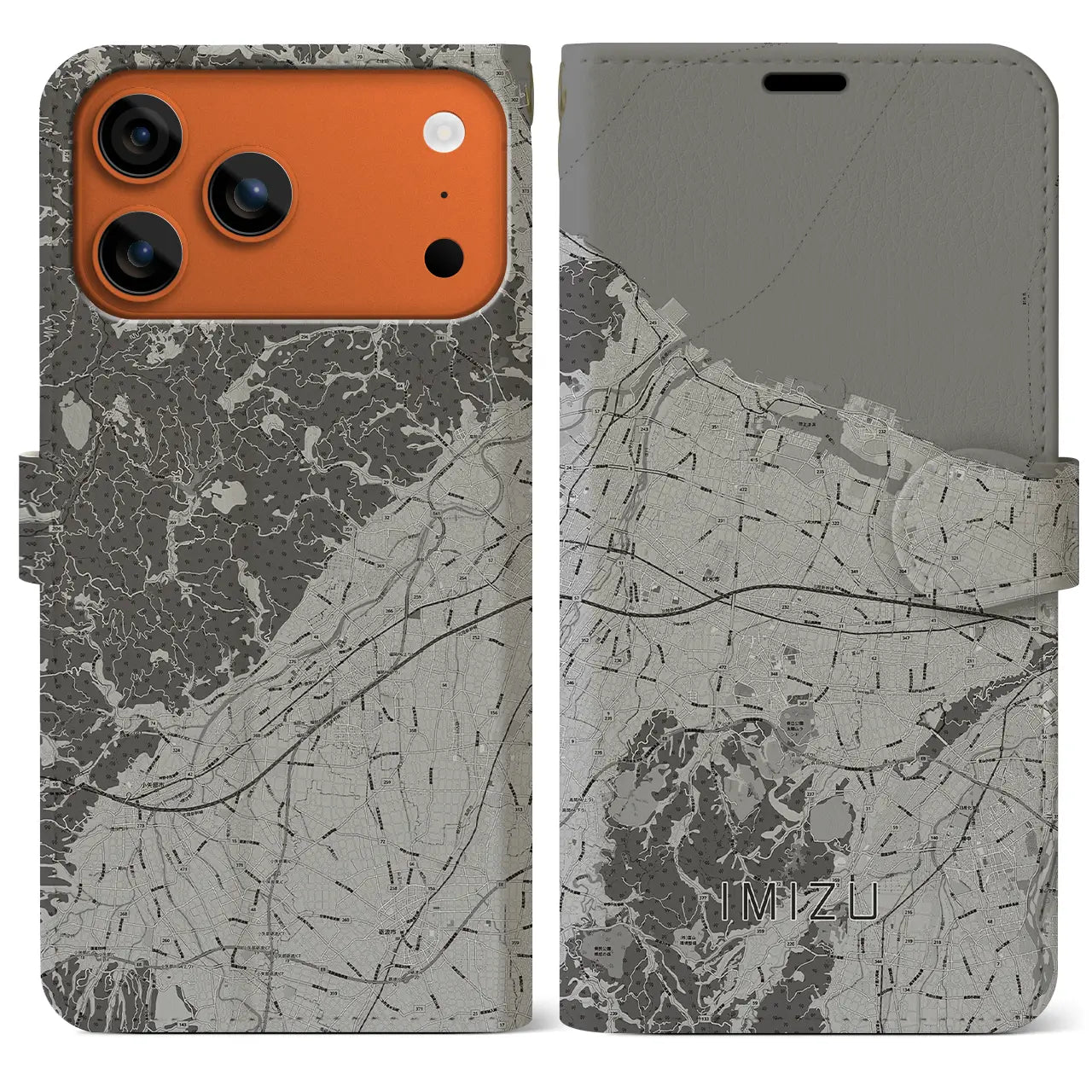 【射水(富山県)】地図柄iPhoneケース(手帳タイプ)