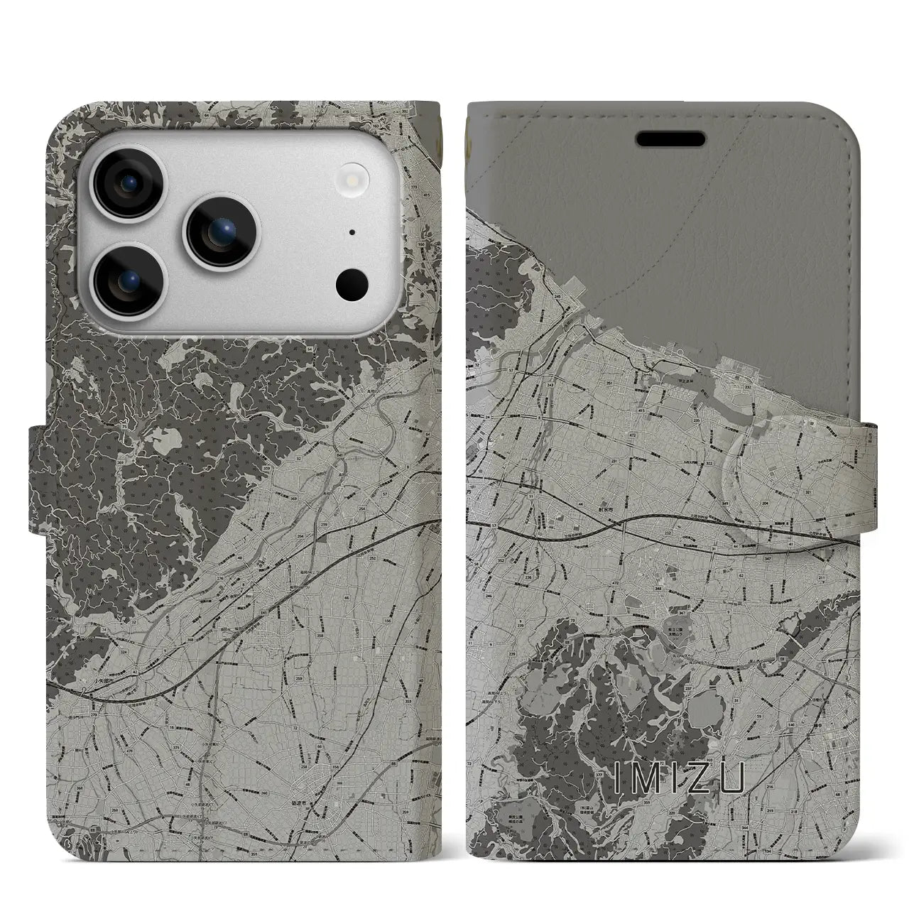 【射水(富山県)】地図柄iPhoneケース(手帳タイプ)