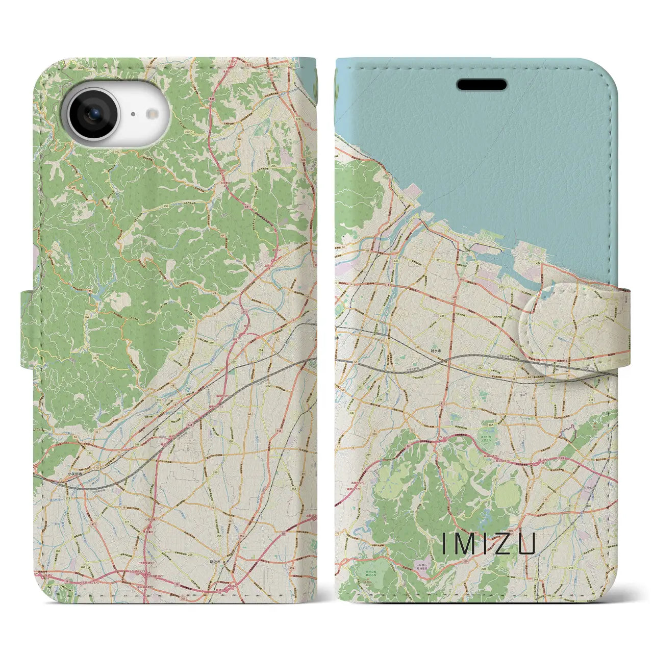 【射水(富山県)】地図柄iPhoneケース(手帳タイプ)